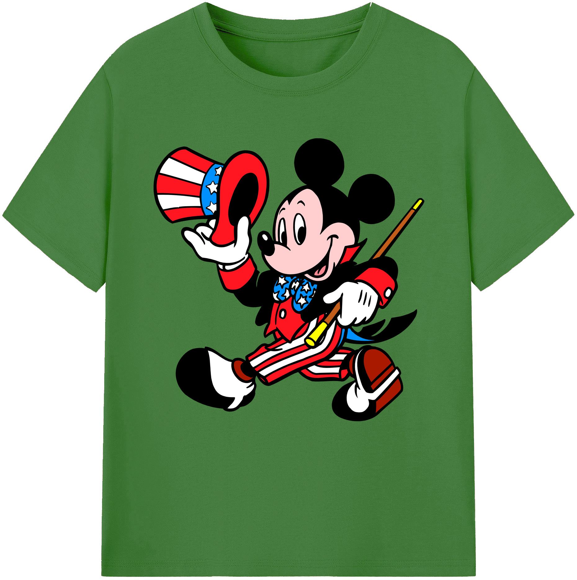 （画像用） ミッキーマウス Mickey Mouse レディースカジュアルプリントTシャツ（綿100％）